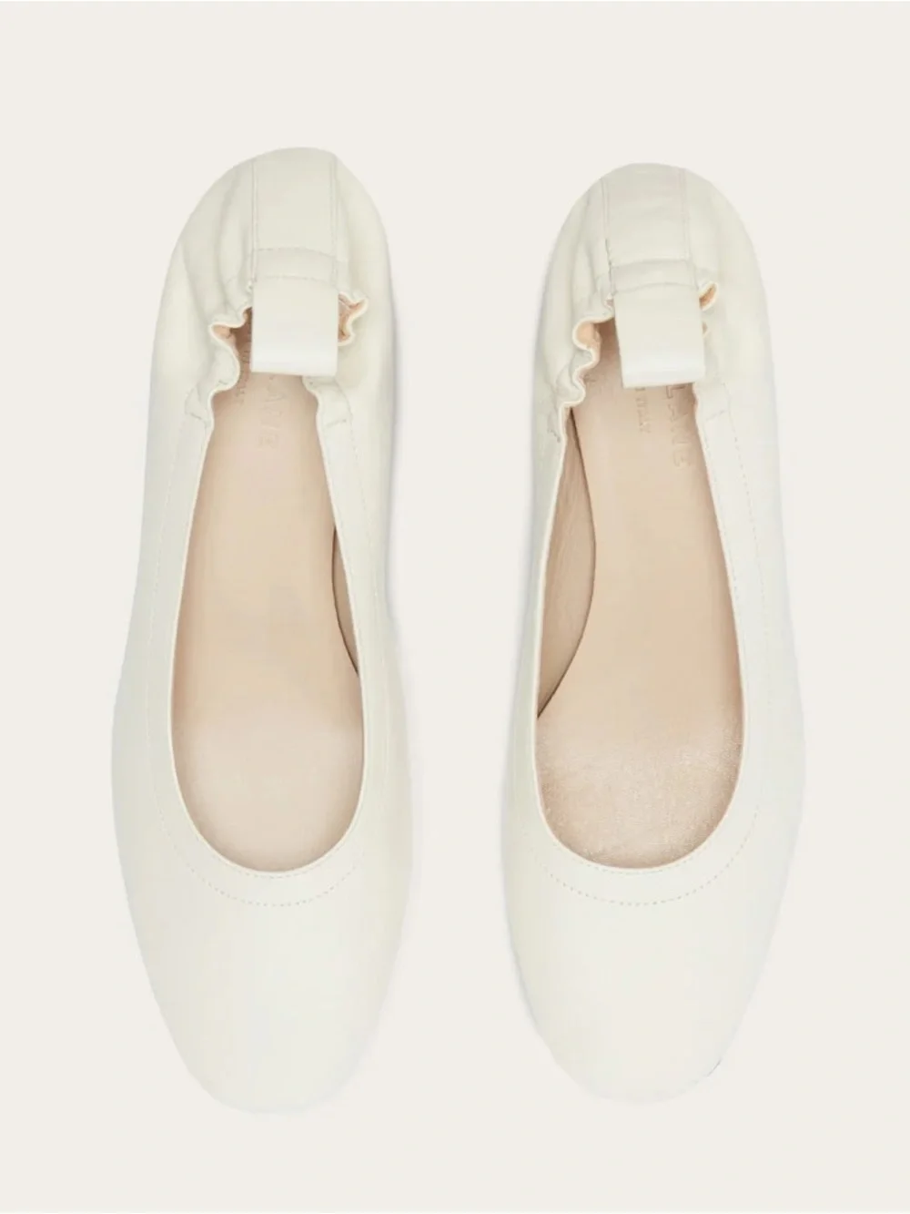 Everlane The Day Heel Bone Leather Block Heel Slip On Size 7.5 Sustainable NWOB